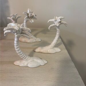 Fitz and Floyd Ceramic Palm Tree Figurines